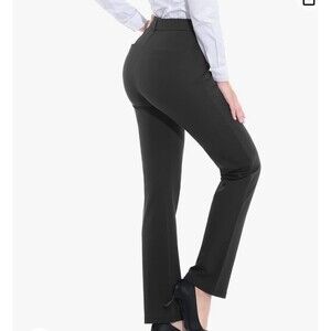 ZTN Stretchy Pull-On Dress Pants Dark Grey Size L New Without Tags